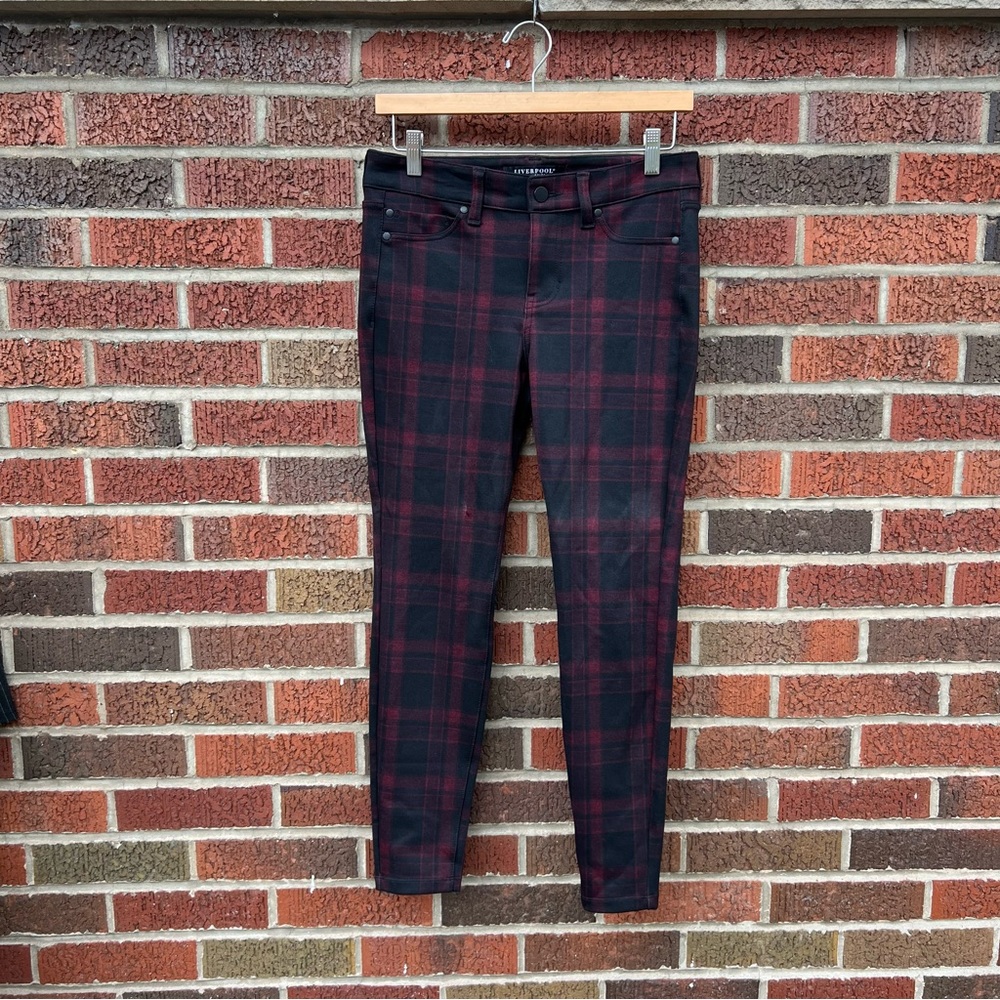 Liverpool Red and Black Plaid Leggings